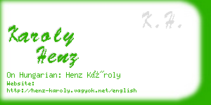 karoly henz business card